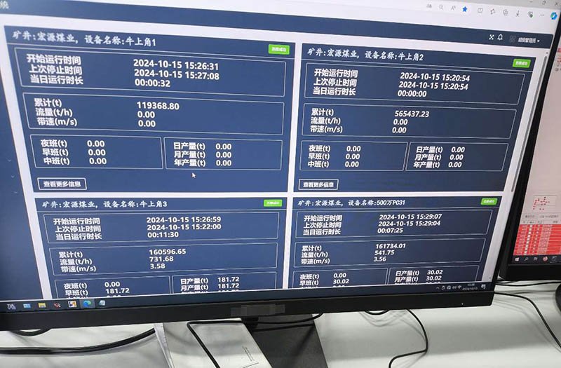 Belt scale production monitoring system